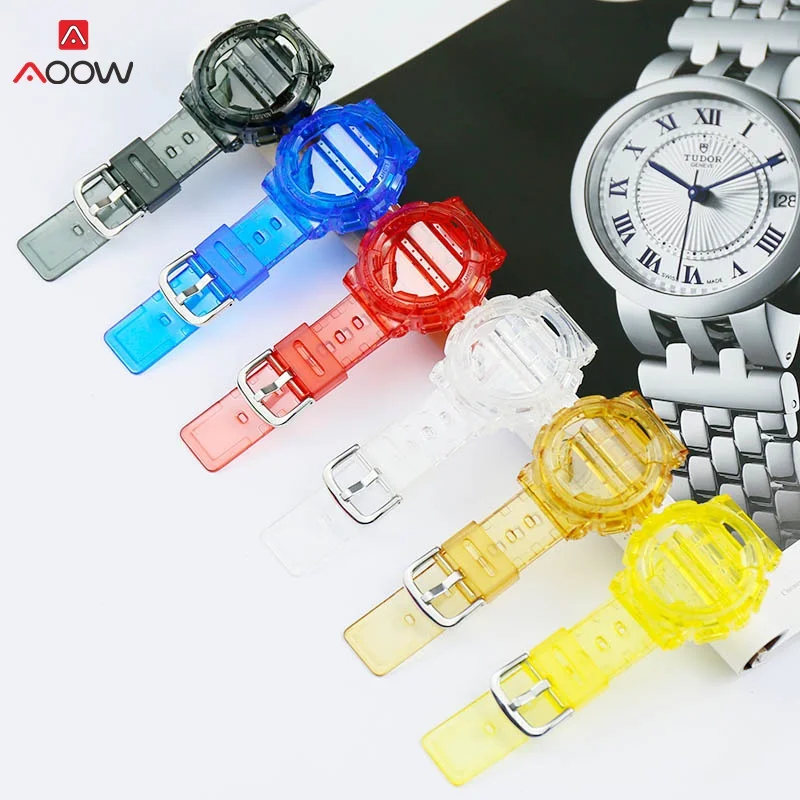 Чехол-повязка для объектива с оптическими зумом Casio BABY-G BA-111 110 112 120 Часы запасной браслет ремешок Красочный прозрачный пластик аксессуары для наручных часов