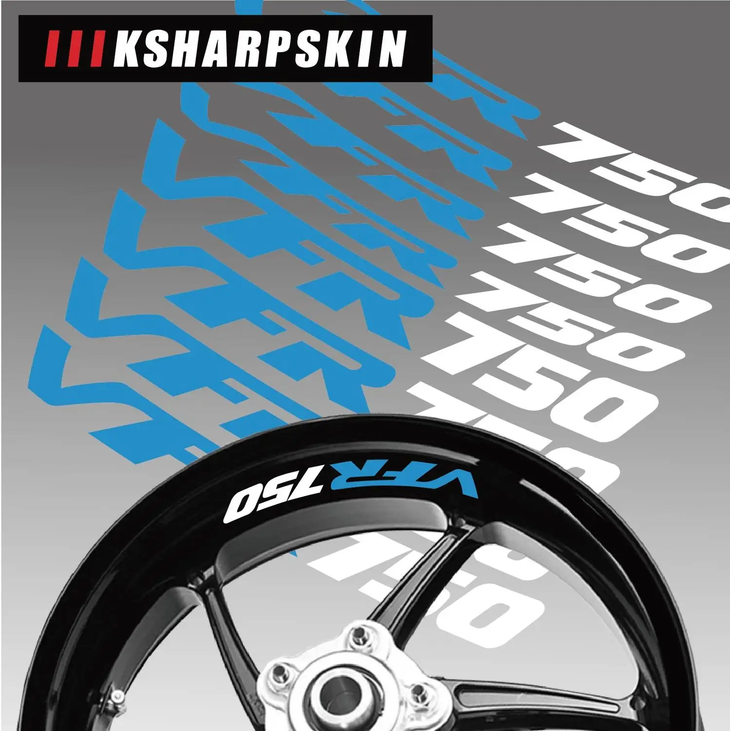 

Motorcycle Styling Wheel Tire logo creative rim inner side decals Decorative sticker suitable for Honda VFR750 vfr 750
