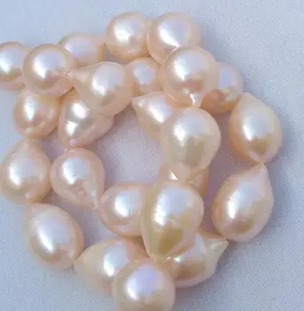 

18"10-13MM NATURAL GENUINE SOUTH SEA PINK BAROQUE PEARL NECKLACE