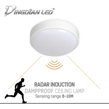 

AC85-265V LED Ceiling Light With Smart Radar Induction Easy to Install,20W Daylight Waterproof For Bathroom Corridor Light