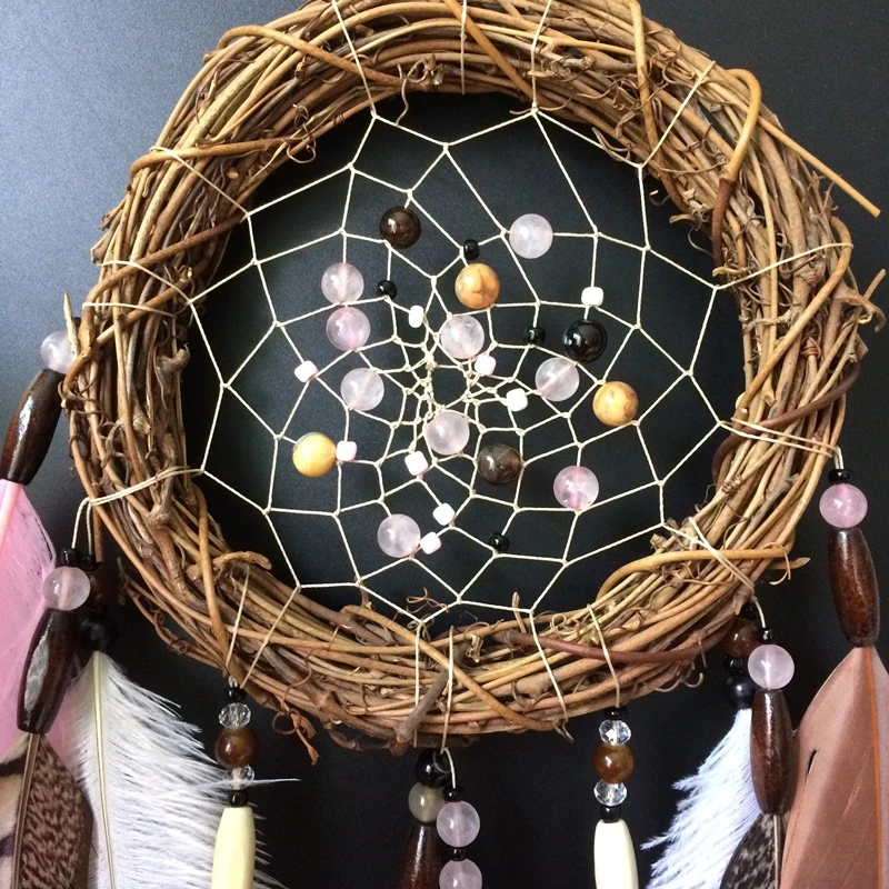 https://ae01.alicdn.com/kf/H14a00563bd104b4082c7959c36efcdf0h/Rattan-Dream-Catcher-Turkey-Feathers-Natural-Stone-Beads-Knitted-Wall-Window-Decor-Wind-Chimes-Handmade.jpg