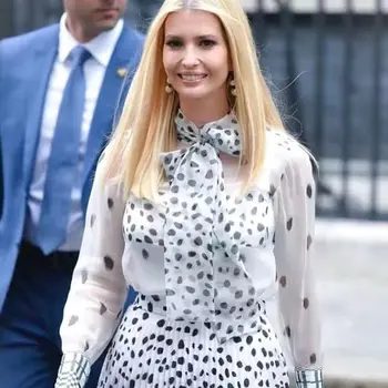 

New Meghan Princess Leopard Long Sleeve Top And Dot Skirt Set