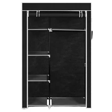 Armoire de rangement à 4 couches, 6 grilles Non tissées, armoire de rangement pour vêtements de chambre à coucher, organisateur de placard, anti poussière, étagère de meubles de maison, Portable noir
