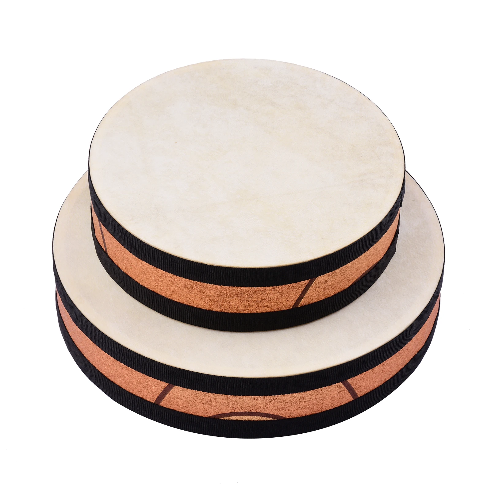 8/10 Inch Ocean Drum Wooden Handheld Sea Wave Drum Percussion Instrument Gentle Sea Sound Musical Toy Gift for Kids