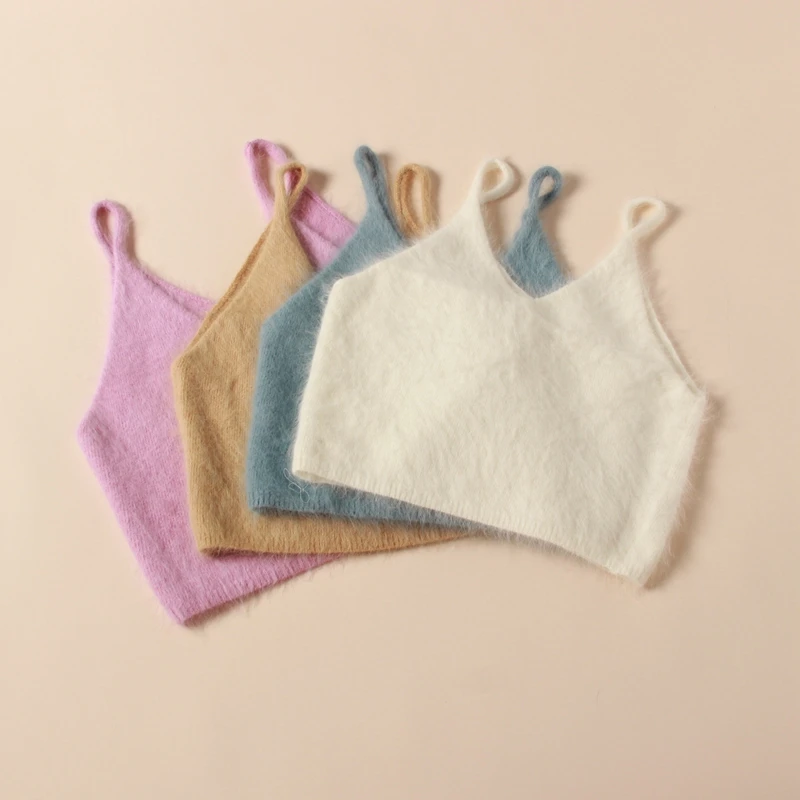 Women Sweater Camisole Knitted Vest V-Neck Pullover soft Autumn Winter base shirt can also be worn | Женская одежда