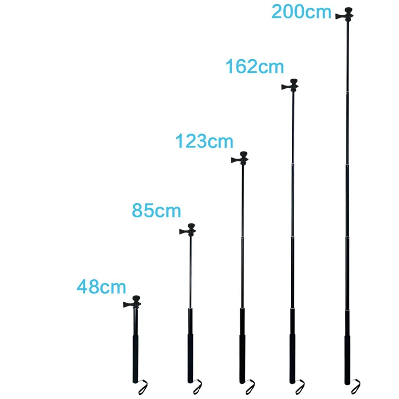 

2m Aluminum Alloy Pole Super Long Telescopic Selfie Stick For GoPro Hero 7 6 5 4 SJCAM EKEN Yi 4K DJI Action Camera Accessories