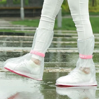 

High Top Boot Covers Waterproof Protector Shoes Cover Rainy Day Reinforce Transparent Shoes Shield Protective Long Overshoes