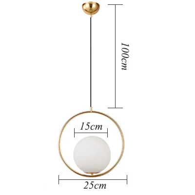 Современный стиль гостиная спальня минималистичный Ресторан подвесной светильник скандинавские украшения одежды стеклянная шариковая Подвесная лампа - Цвет корпуса: A Gold 15cm