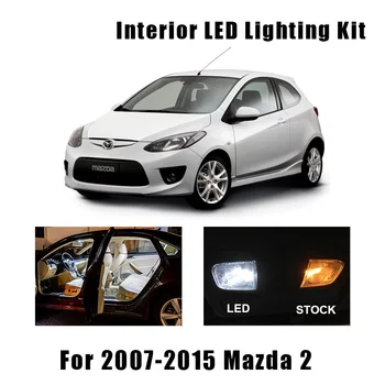 

11pcs White Car Accessories Canbus LED Interior Map Dome Roof Lights Kit For Mazda 2 2007-2015 Vanity Mirror License Plate Lamp