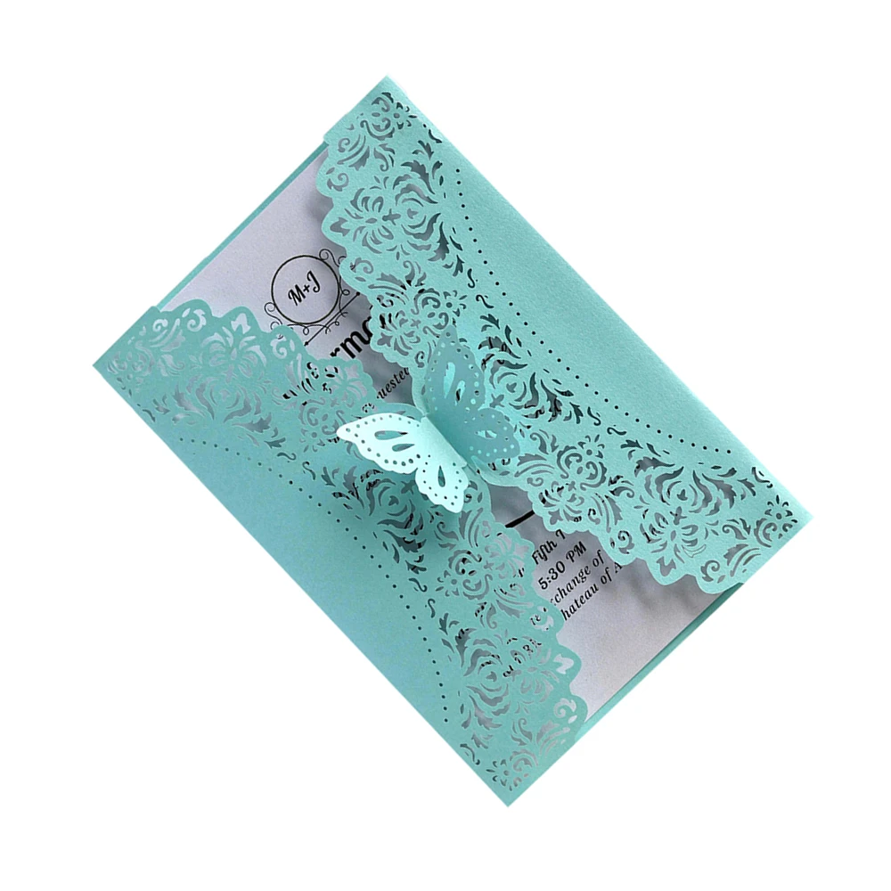  20pcs Wedding Invitations Lace Pattern Cards Laser Cut Paper Cards Announcement Greeting Postcards  - 4.00044E+12