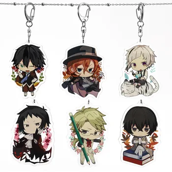 

Anime Stray Dogs keychain Edogawa Ranpo dazai osamu Akutagawa Ryunosuke Nakahara Chuya Nakajima Atsushi acrylic keychain cartoon