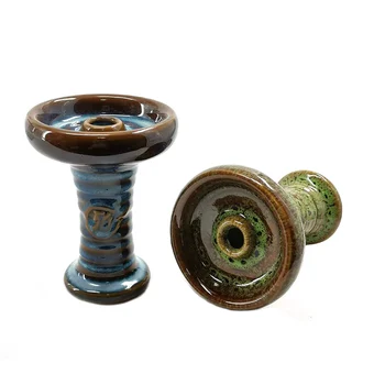 

1pc Ceramic One-Hole Ceramic Hookah Head Shisha Bowl with Silicon Grommet Random Color for Shisha Chicha Narguile Accessories