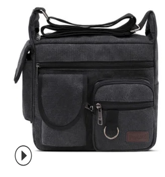 

New canvas large capacity multi-layer messenger bag shoulder