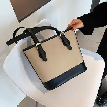 

2021 New High Quality PU Leather Designer Handbag Vintage Fashion Female Large Tote Bag Chain Shoulder Messenger Women's Bag