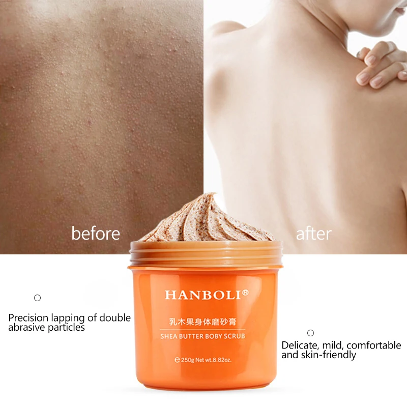 Manteiga de Karité Remover a Pele Suaviza a Pele Naturalmente Irritante Corpo Esfrega Esfoliante Hidratante Morta Creme Não 2 Tratamentos esfoliantes e p/ corpo