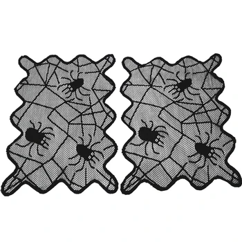 

2020 New Halloween Decoration Placemat Spider Web Pattern Exquisite Party Decorative Placemat Kitchen Dining Room Tablecloth