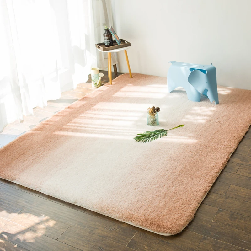 

Scandinavian carpet living room gradient net Hongchao girl bedside blanket covered with mink-like Plush simple