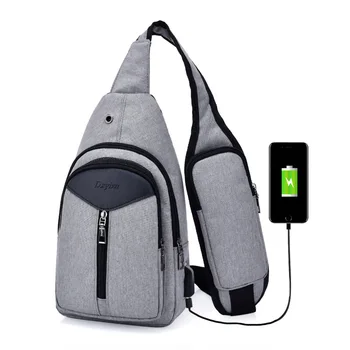 

Oxford breathable men's chest bag Sewing line all-match shoulder bag Travel soft surface cross body bag