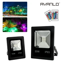ไฟ led น้ำท่วม 10W 20W IP65 กันน้ำ Led Spotlight OutdoorLighting Led Floodlight RGB สีแดง/สีเขียว/สีฟ้า /สีขาวสำหรับ Garden Square(China)