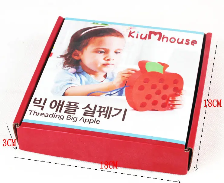  Fruit insect models Lacing Card Rope Toys Children's Wooden toy Teaching Learning While Playing Cre - 33009985902