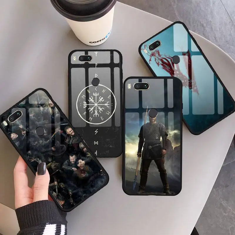 

Ragnar Lothbrok Vikings Phone Case Tempered glass For xiaomi 6 8 lite se MIX2 2S Redmi 4X 5 6 6a note 4 5 6 7