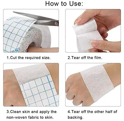 Non-Woven Breathable Tape Skin Healing Protective Soft Fabric Cloth Adhesive Antibacterial Wound Dressing Fixation Bandage