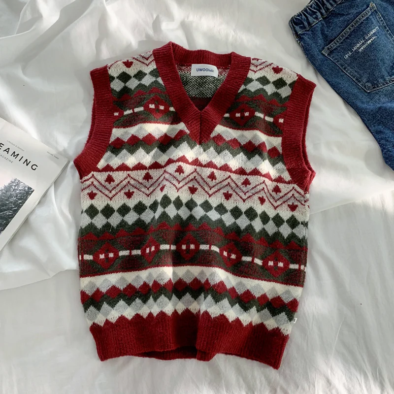 UYUK2019 Autumn And Winter V-neck Korean Version Of The Sleeveless Men's Vest Man Clothes sweaters men masculina
