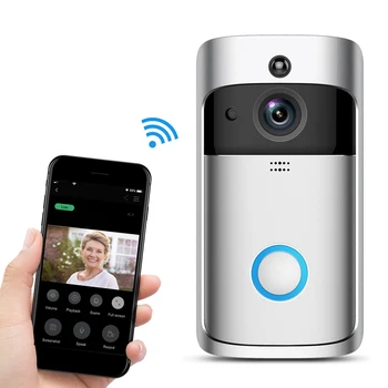 

WiFi Wireless Doorbell Real Time Two-way Audio Talkback Door Ring Bell Smart Video Door Bell 140° Wide-angle Remote Recording