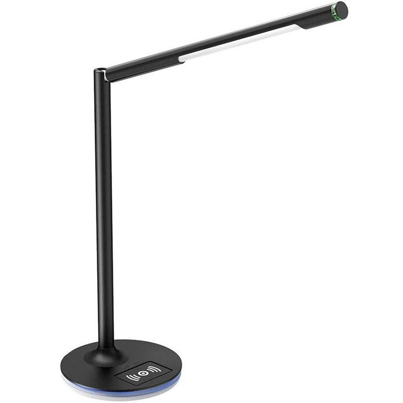 

ABSS-Led Table Lamp With Wireless Charging 3 Modes, Detachable Stand, 360 Degree Swivel Desk Stand, Reading, Usb Table Lamp, Bla