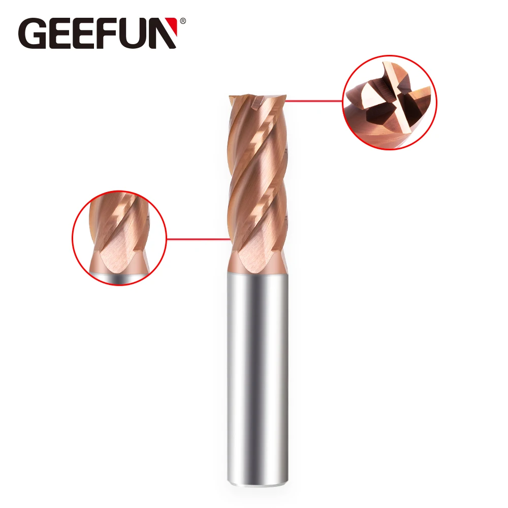 JF GEN serise для твердой стали D9 * 25 D10 75*4T Твердосплавные 4 флейты сплющенные концевые
