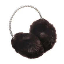 Милые женские зимние теплые наушники с искусственным кроличьим мехом и жемчужинами; утепленные хлопковые наушники с героями мультфильмов; защита ушей; Новинка года