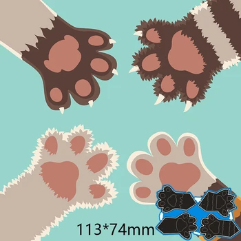 

113*74mm 4pcs Cat paw print new Metal Cutting Dies for card DIY Scrapbooking stencil Paper Craft Album template Dies