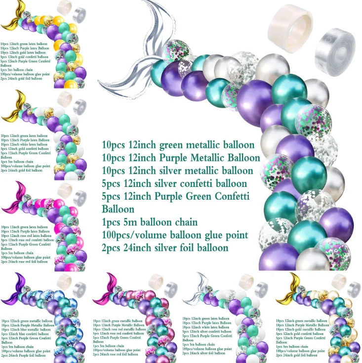 

Cartoon Mermaid balloon baby shower Styling Balloon Chain Set Birthday Wedding Party Decor Backdrop Balloon Supplies LF797