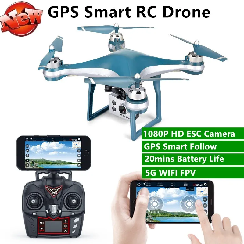 5G WIFI FPV GPS RC Дрон 1080P ESC камера 20 минут работы от аккумулятора 6 осевой гироскоп