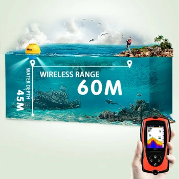 

ABS Fish finder Transducer Sonar Fish Attractive Lamp LCD Screen Wireless