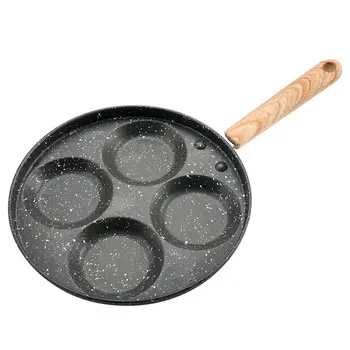 

Frying Egg Pan Non-stick Pan with Household Baby Mini Hamburger Egg Dumpling Pan Mold Four-hole Fried Egg Artifact Cookware