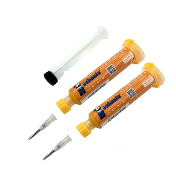 

2pcs/Lot MECHANIC Yellow UV Curable Solder + Needles Solder Mask 10CC For PCB Circuit Board Protect Soldering Paste Flux Oil