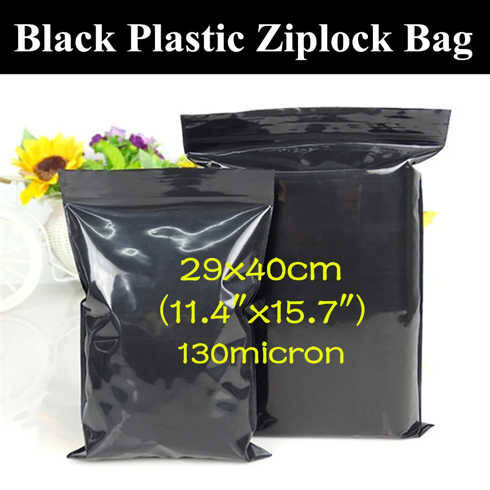 

50pcs 29x40cm (11.4"x15.7") Soft Black Zip Packaging Bag Light-proof Virgin Hair Bundles/Extensions Black Gift Storage Pocket