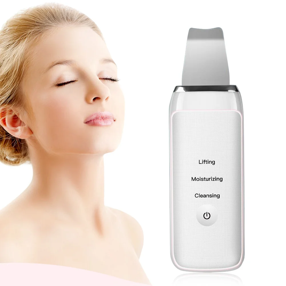 

Ultrasonic Skin Scrubber Deep Face Cleaning Machine Peeling Shovel Facial Pore Cleaner Remove Blackhead Wrinkles Ultrasound Lift