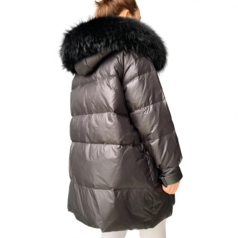  Winter Women Down Jacket Long Hooded 2019 Fashion Snow Clothing Warm Real Fur Collar Long Sleeve Pa