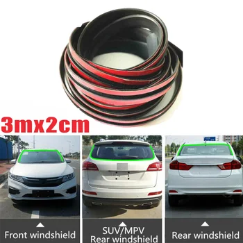

Rubber Seal Strip Car Front Windshield Sound Insulation 2cm*3 Meter Black Waterproof