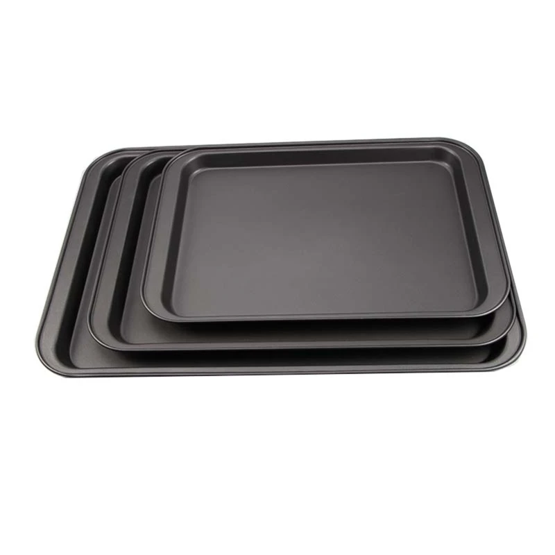 Baking Pan Carbon Steel Rectangle Plate Tray Non Stick Pizza Pan Cake Mold Baking Bakeware