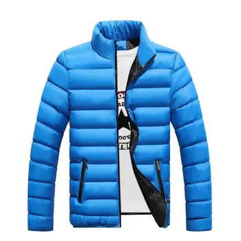 

Winter Men Cotton Jacket Thickened Parkas Slim-cut Warm Padded Overcoats Stand Collar Male Wind Breaker Outwear Male Cloth M-4L