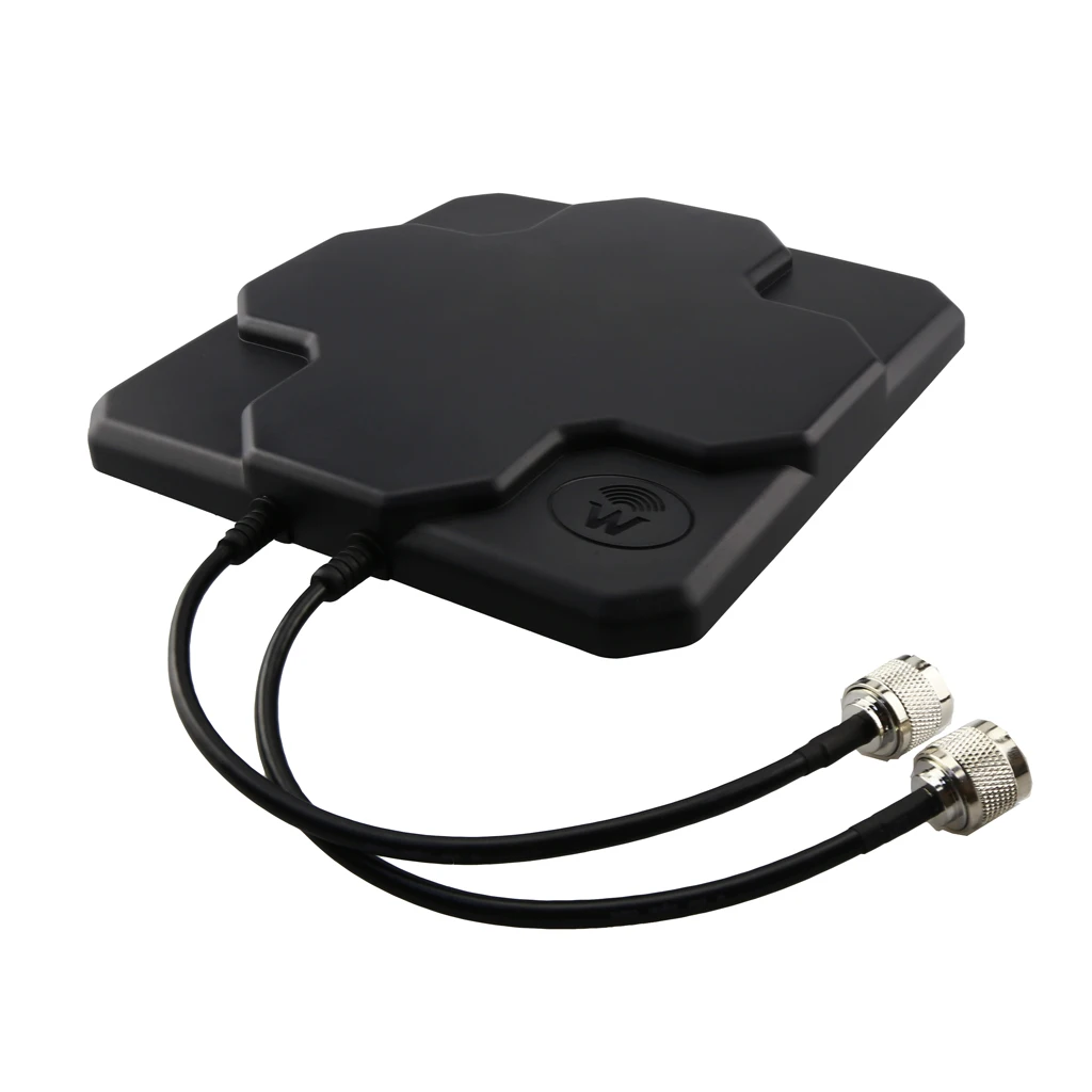 Dual N Male Broadband Antenna Booster Signal Amplifier for 4G LTE Mobile Black