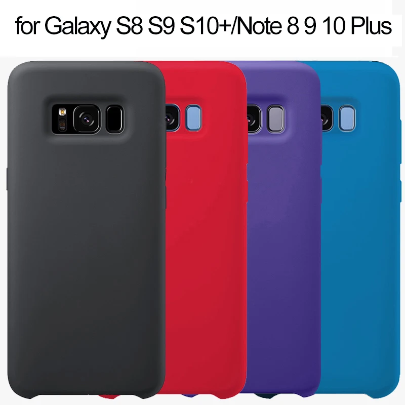 Чехол для Samsung S10 оригинальная силиконовая Мягкая задняя крышка Galaxy S8 S9 5G Plus S10e Note