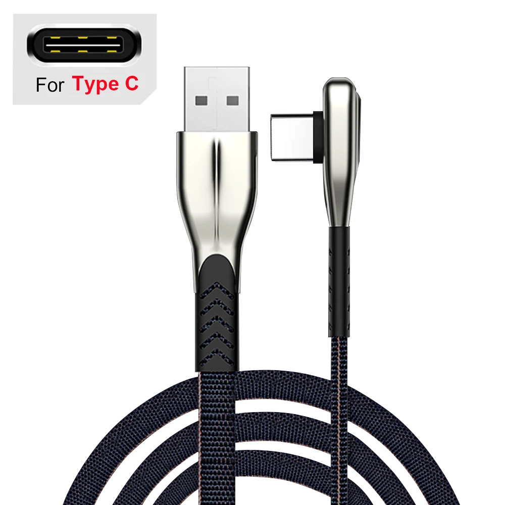 1 м 2 м Micro USB кабель 3A быстрое зарядное устройство USB шнур 90 градусов локоть нейлоновый плетеный кабель для передачи данных для samsung для iphone для Xiaomi Android - Цвет: 09