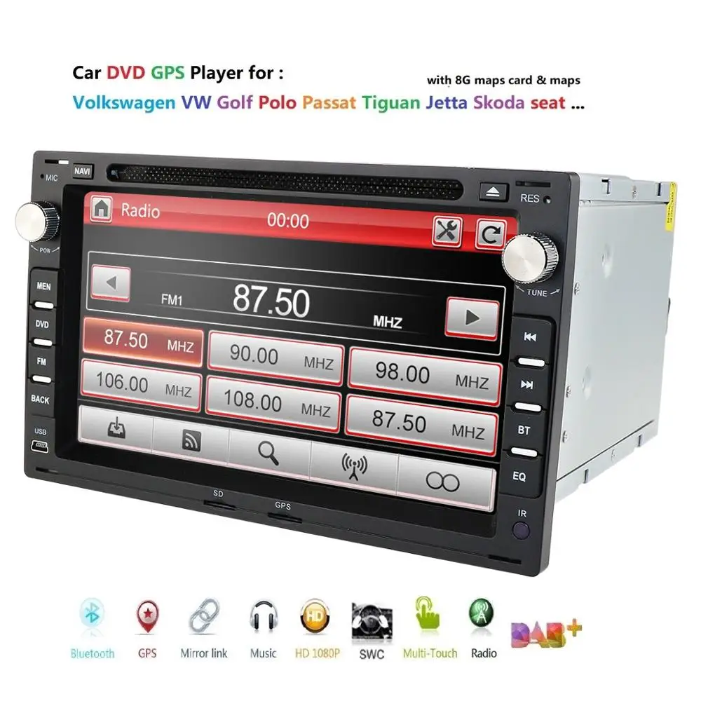 Discount 2 din multimedia PLAYER For Rapid Yeti VW passat b6 golf 4 5 6 polo tiguan Seat Altea Toledo BORA RADIO  Jetta Caddy T5 Tiguan 1