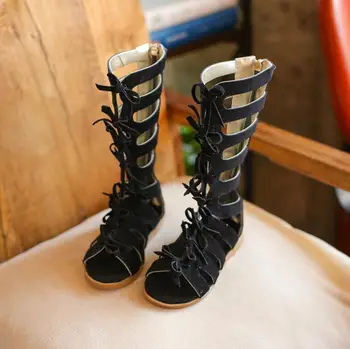 

Summer girls sandals child sandals female child high gladiator cool boots long gaotong rivet hot-selling fashion cutout shoes