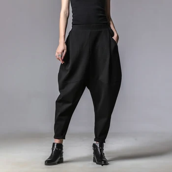 

Female Loose Black Slacks Trousers Spring Autumn Women High Waist Casual Pants Plus Size S-XXXL