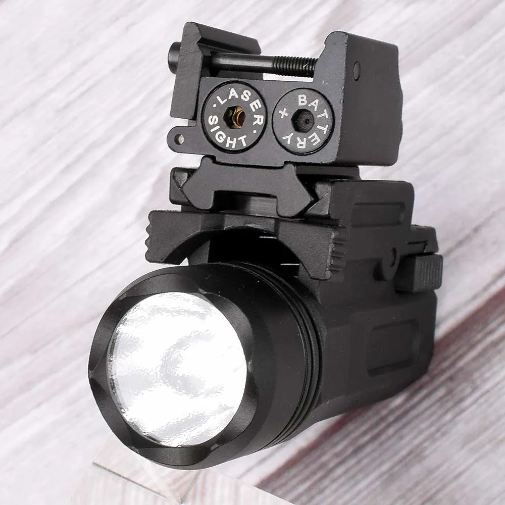 Red Dot Laser Sight Tactical Airsoft Handgun Flashlight Combo LED Tactical Gun Torch for 20mm Rail Glock 17 19 18C 24 P226-4